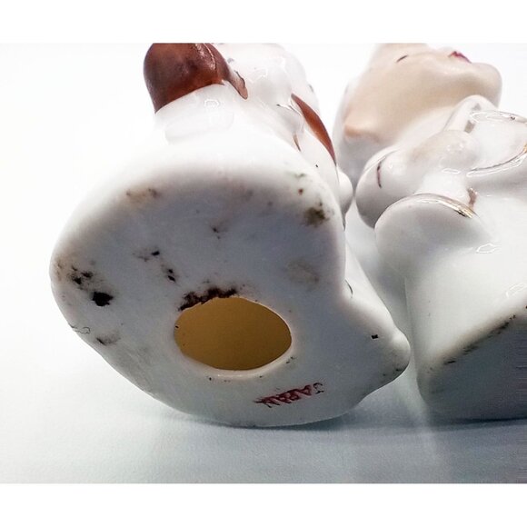 Ceramic Choir Boy Angel Baby Figures Pair Vintage w Instruments 2.75 Inch Japan - Picture 12 of 16